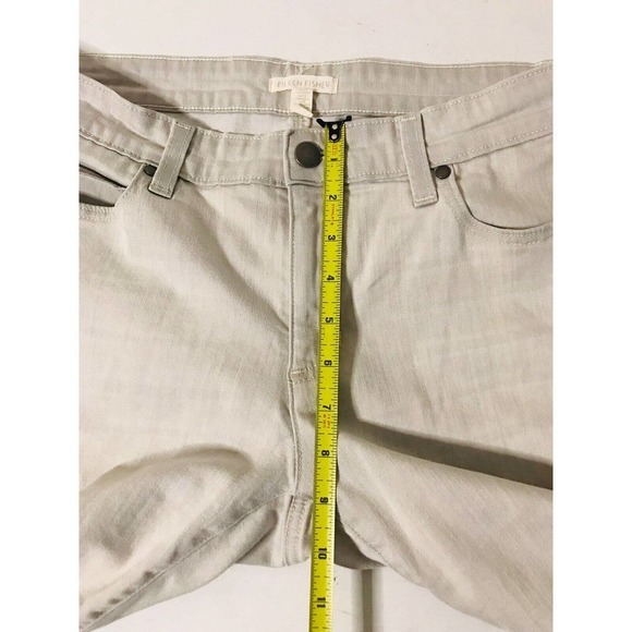Eileen Fisher | Women's Gray Organic Cotton Raw Hen Ankle Crop Jeans Size 12 - Picture 10 of 13